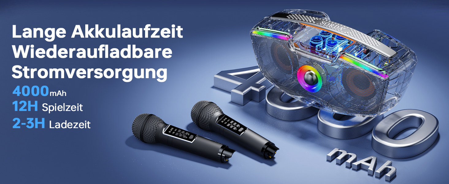 Bluetooth-караоке машина для дорослих та дітей, портативна 80W акустика з 2 бездротовими мікрофонами, регулятором ехо, підтримка USB/AUX/TF-картки, ідеальний подарунок для дому та вулиці