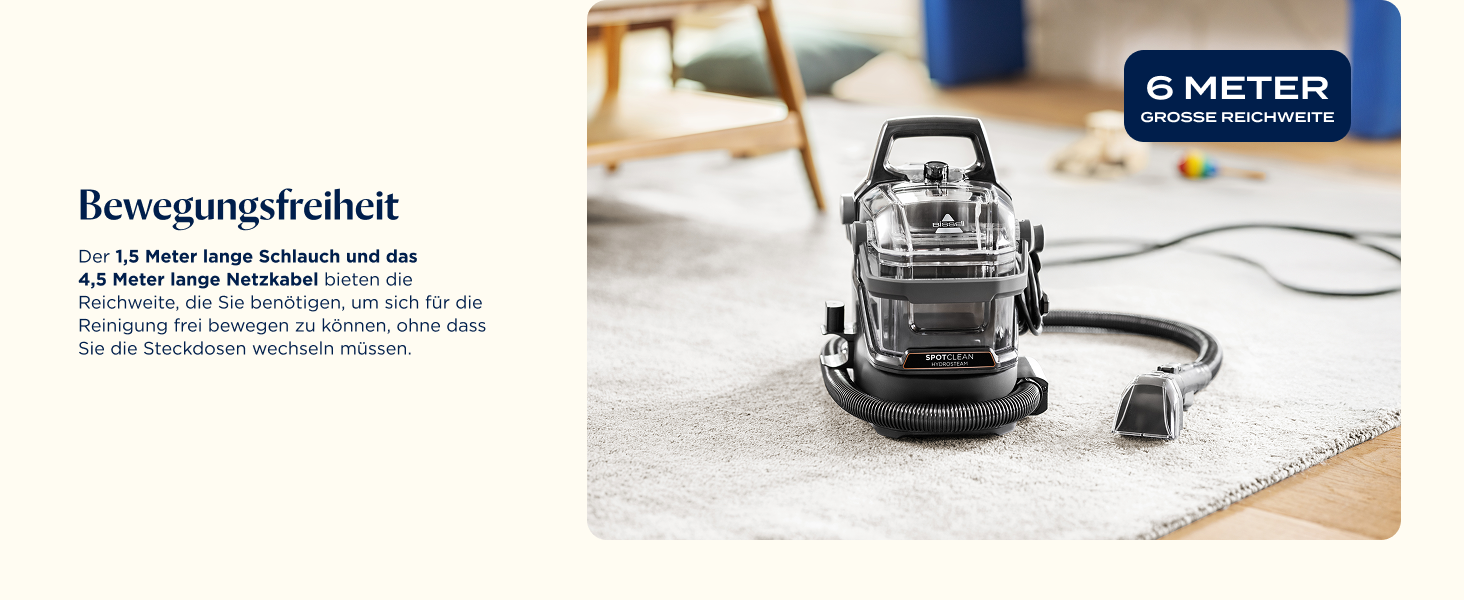 БІССЕЛ SpotClean HydroSteam: пароочисник для килимів та м'яких меблів, потужний 1000W, 3689N (новинка)