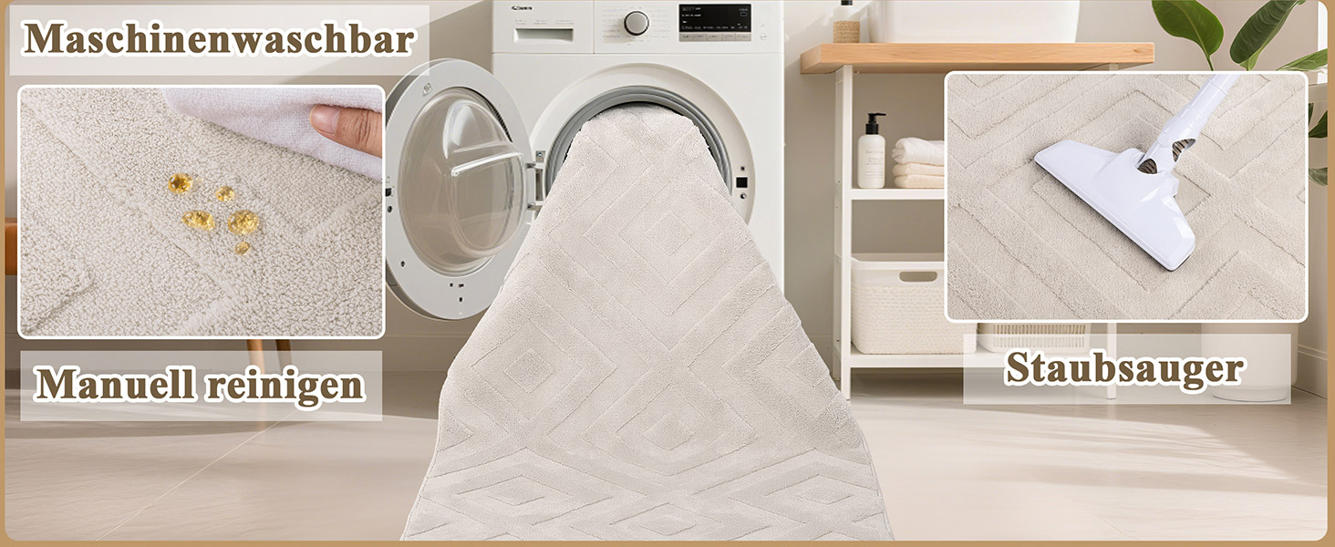 Килим для вітальні SHACOS з коротким ворсом, бежевий, геометричний з 3D ефектом, 120x160 см та 140x200 см