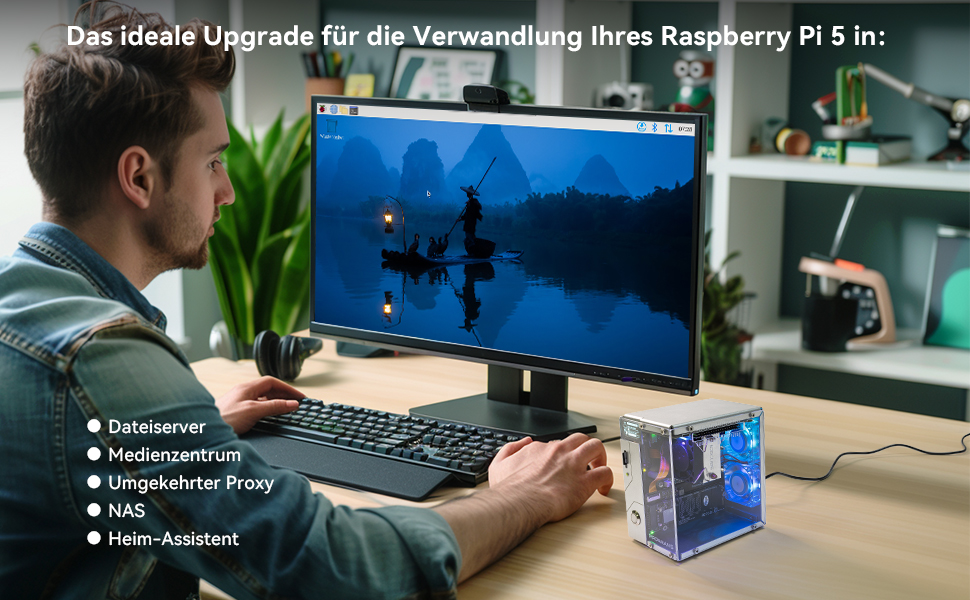 Корпус Pironman 5 для Raspberry Pi 5 з NVMe SSD, AI-прискорювачем Hailo-8L, охолодженням та RGB-підсвіткою