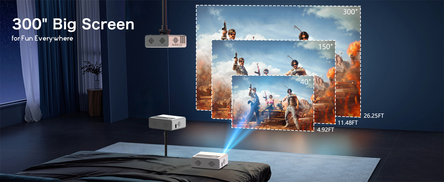 Проектор AKATUO Smart 4K з підтримкою Netflix, Full HD 1080P, WiFi6 Bluetooth, електричним фокусом та автотрапецеїдною корекцією для дому та вулиці (сумісний з iPhone)