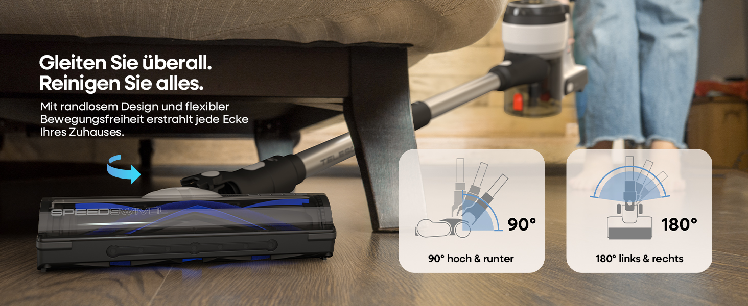 Бездротовий пилосос AlloyMove A01: потужний, з великим контейнером 1.5л та фільтрацією 99.9%, для волосся, килимів та твердих поверхонь (срібний)