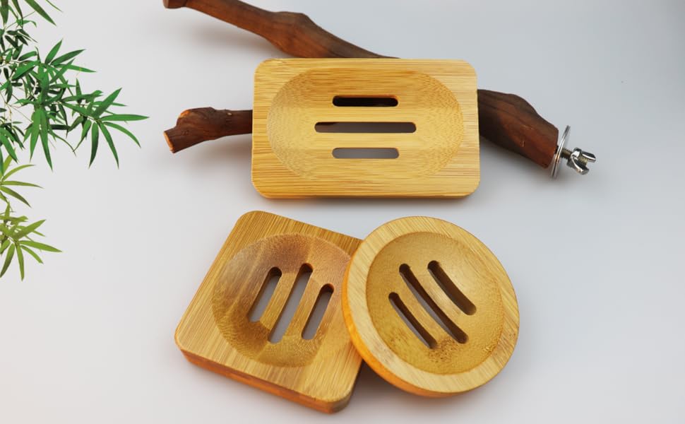 6 шт. мильниця з бамбука, дерев'яна ручна мильниця, мильниця з натурального бамбука, підходить для ванної кімнати, для зберігання мила (колір: коричневий)