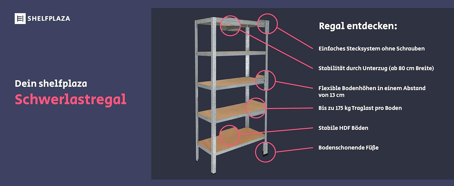 Shelfplaza® Heavy-Duty Metal Shelving Unit