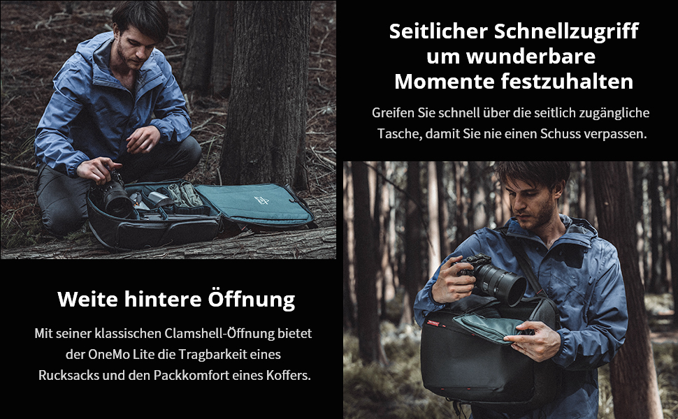 Рюкзак для камери PGYTECH OneMo Lite 22L: професійний фоторюкзак, сумісний з DJI Mini 4 Pro/Avata 2, DSLR/SLR, чорний