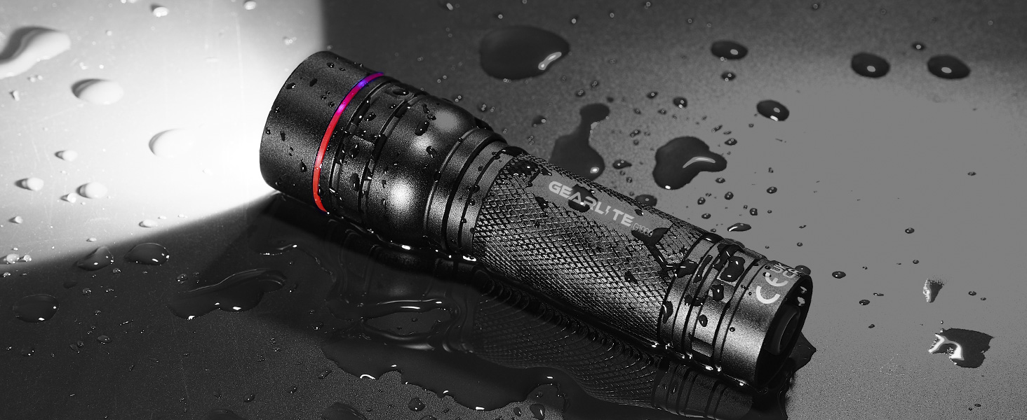 LED ліхтар Gearlite, 2000 люмен, 3 режими, Zoom, IP65, водонепроникний, чорний