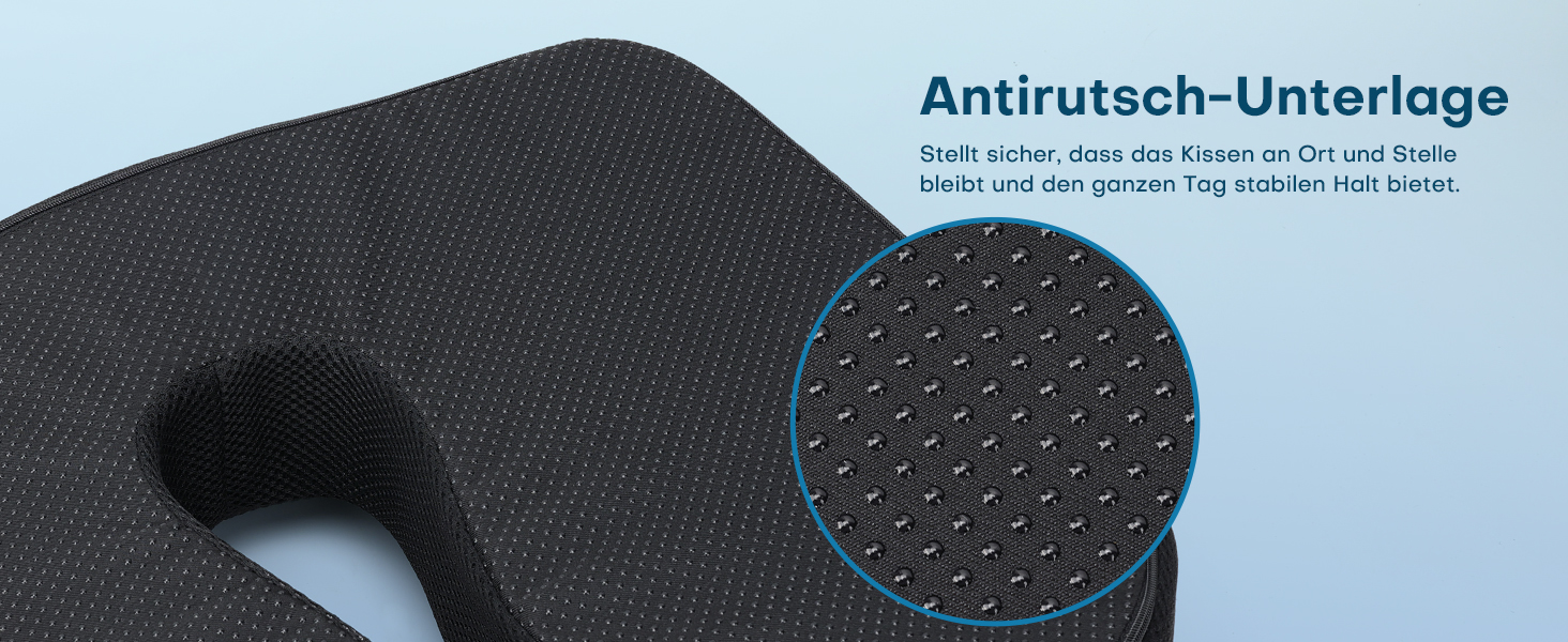 Ортопедична подушка для сидіння Feagar з Memory Foam, для офісного крісла, автокрісла, інвалідного візка, чорна тканина, до 100 кг