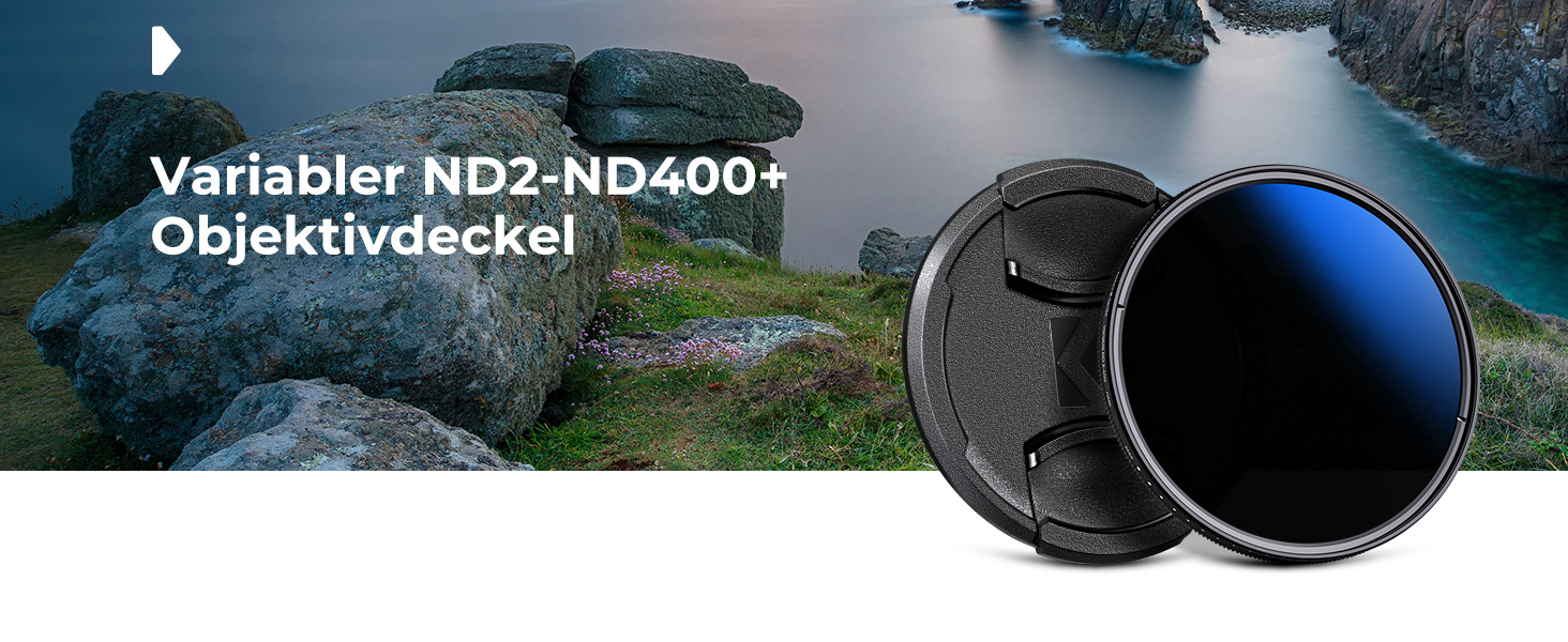Фільтр ND K&F Concept K-Serie 52mm, змінний (ND2-400, 1-9 ступенів затемнення) з кришкою об'єктива