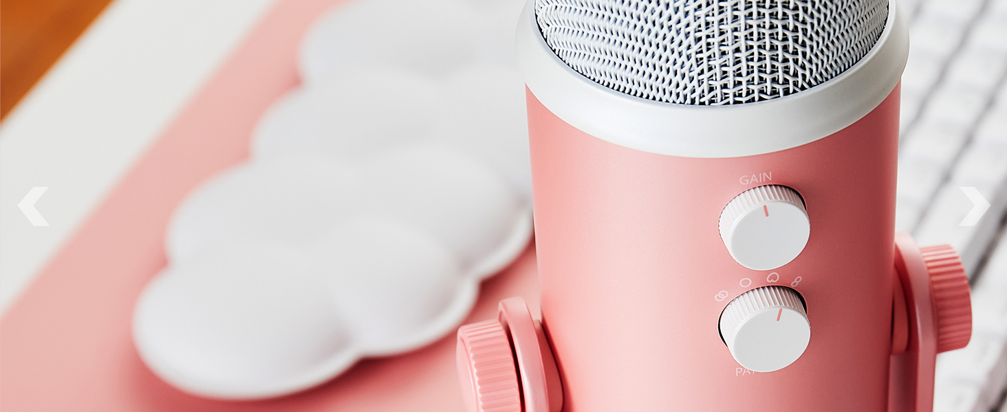 Мікрофон Logitech G Blue Yeti USB для стрімінгу, подкастів та запису (білий) - Преміум якість, Blue VO!CE