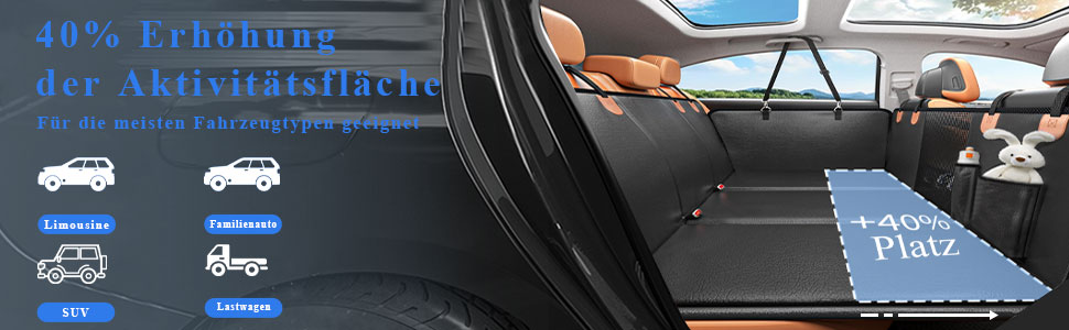 Накладка на сидіння автомобіля для собак з жорсткою основою, водонепроникна та стійка до подряпин, оранжева/чорна. Підходить для авто, SUV, мінівенів.