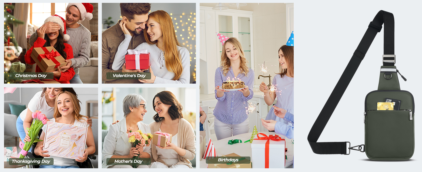 Сумка на груди Broadream: водонепроникна сумка через плече для чоловіків та жінок, RFID-захист, для спорту та походів (B-зелений)