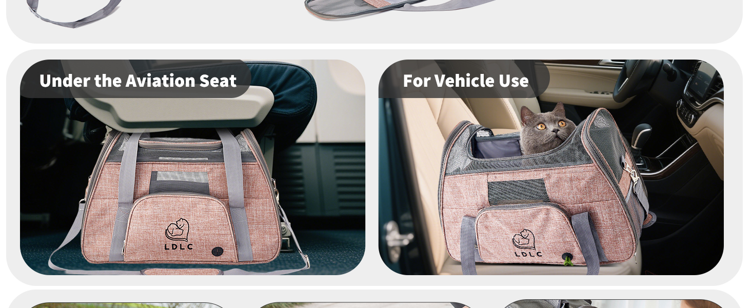 Транспортна переноска для собак та котів PETCUTE, сіра, з м'яким матрацом