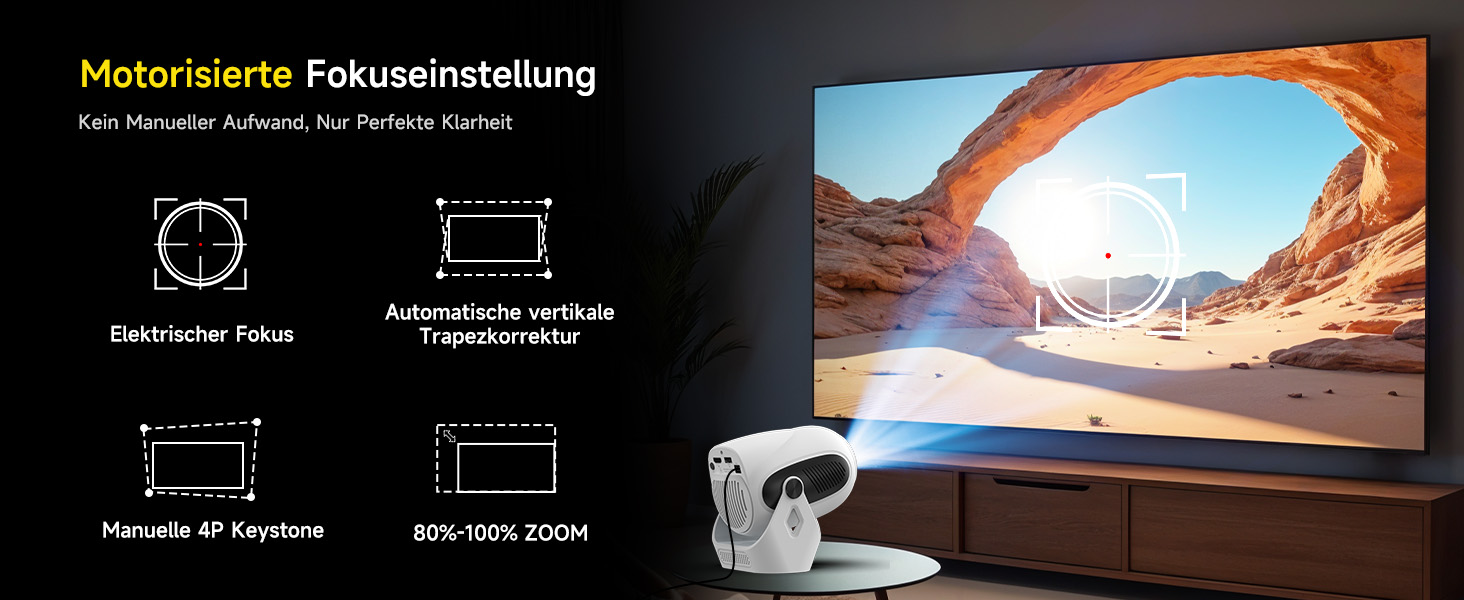 Портативний проєктор Magcubic Mini Beamer 4K з Android 11, Bluetooth 5.0, WiFi Dualband та автоматичною корекцією трапеції