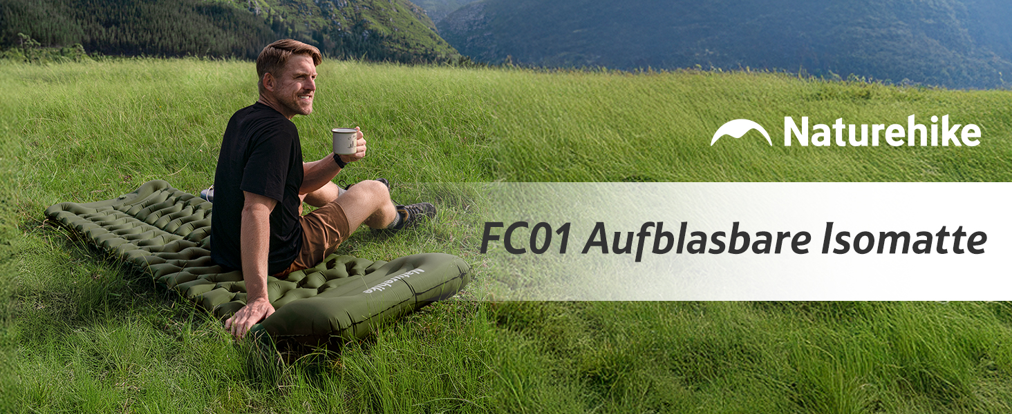 Килимок для кемпінгу Naturehike, Ultraleichte, Надувний, з інтегрованим насосом, для велосипедних походів, рівень початківців, темно-синій (з надувним мішком, армійний зелений)