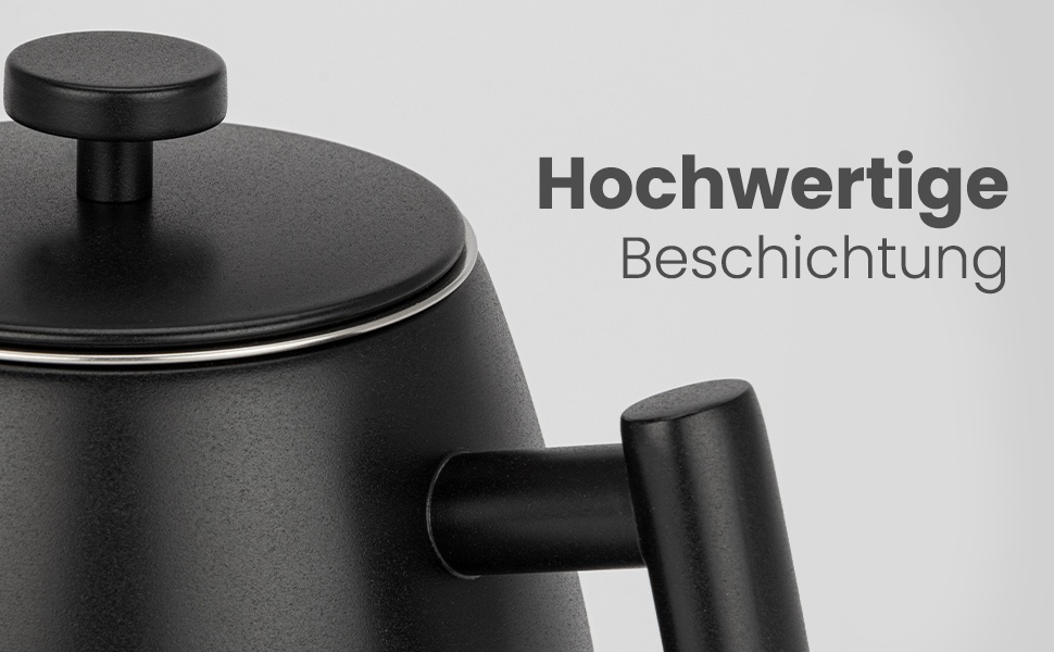 Чайник MALMØ з ситечком - термочайник з подвійними стінками, з нержавіючої сталі 304 - чайник з ситом, 100% без протікань, чорний