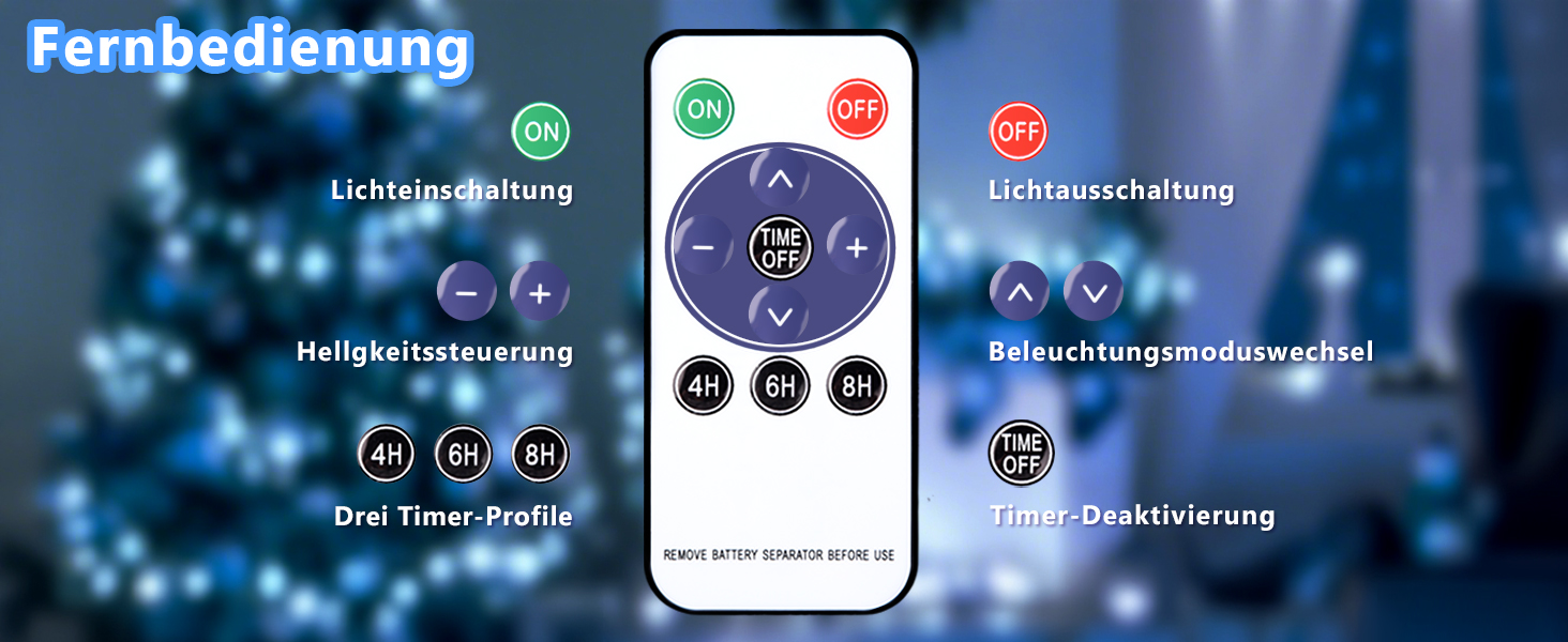 Ланцюжок прикрас LED 10м, 100 світлодіодів, тепле біле світло, з таймером, вологостійкий, для декору на Різдво, весілля, свята, балкона, саду