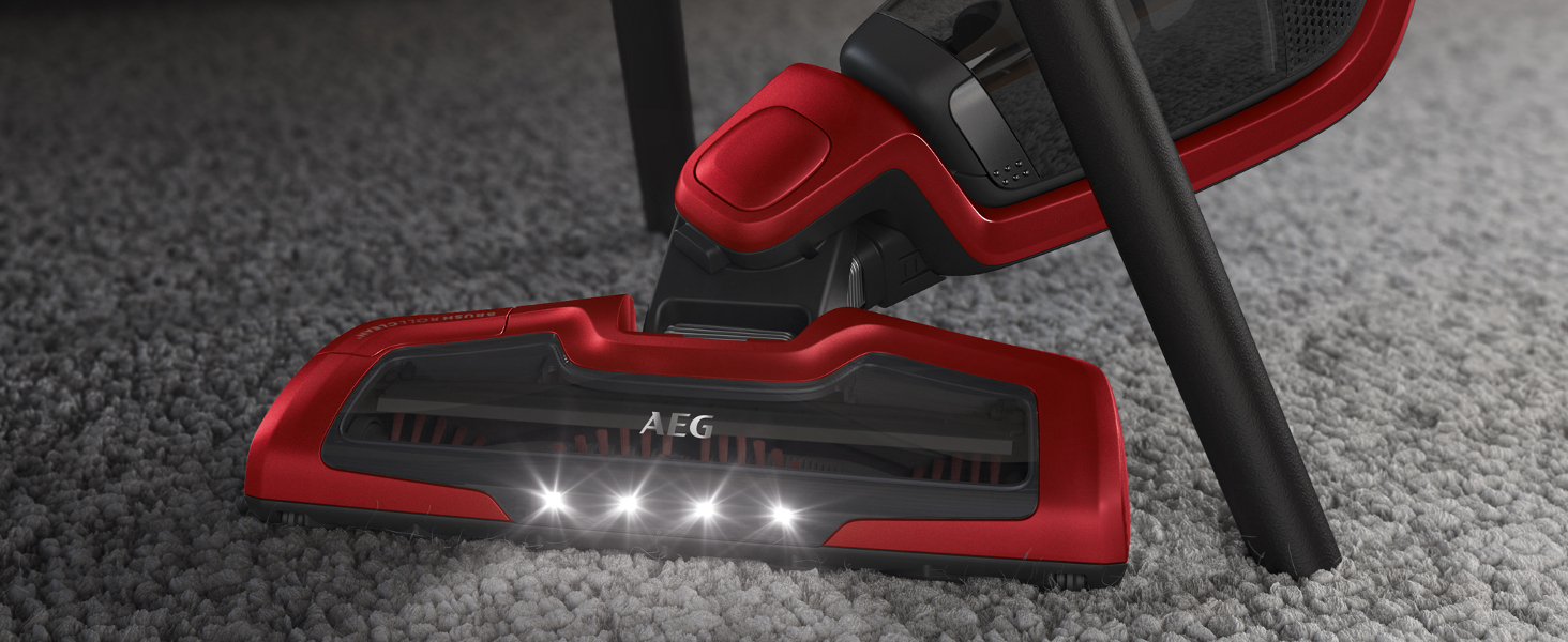 AEG Ergorapido CX7-2-45AN: Бездротовий пилосос 2-в-1, без мішка, з насадкою для шерсті тварин, 45 хв роботи, LED, червоний