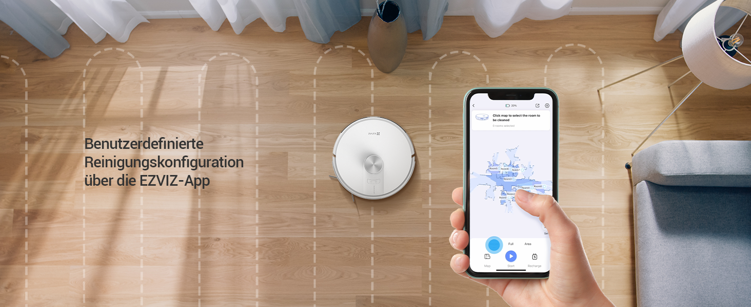 EZVIZ Re4 Plus: Розумний робот-пилосос 3-в-1 з автоматичним очищенням, WiFi, LiDAR, 4000 Pa, керування через APP/Alexa/Google