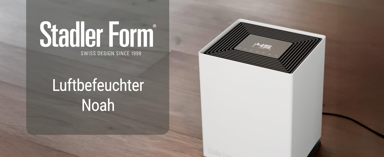 Зволожувач повітря Stadler Form Noah, для великих приміщень до 110 м², тихий, з Wi-Fi, гігростат, 4 режими та Turbo