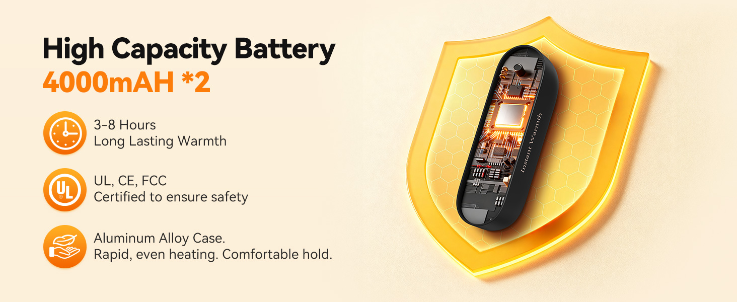 Електричний грієчка для рук 2-в-1 магнітний, 8000 mAh, 3 режими до 60°C, миттєвий нагрів, Dual USB-C, для активного відпочинку, подарунок, Raynauds, чорний