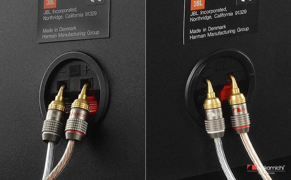 Бананові роз'єми Nakamichi FanLock Excel-Serie, 24K позолочені штекери 2мм для акустичних кабелів Hi-Fi, 10-18 AWG, 4мм, 4 шт (2 пари)