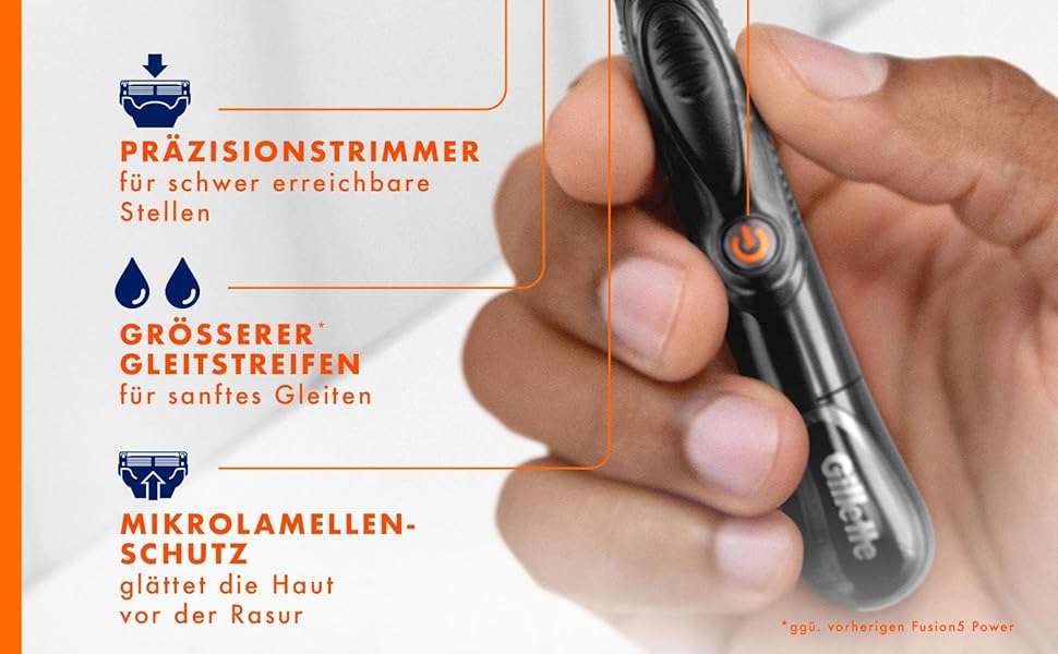 Бритва Gillette Fusion 5 Power для чоловіків, електрична станок для вологого гоління, метал, чорний