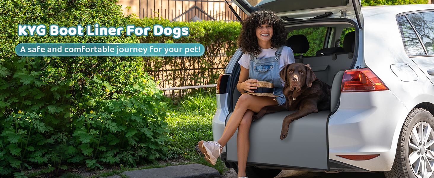 Захист для багажника автомобіля для собак KYG: універсальний, водовідштовхувальний, стійкий до зносу, з бічними захистами. Розмір: 185x105x38 см (сірий)