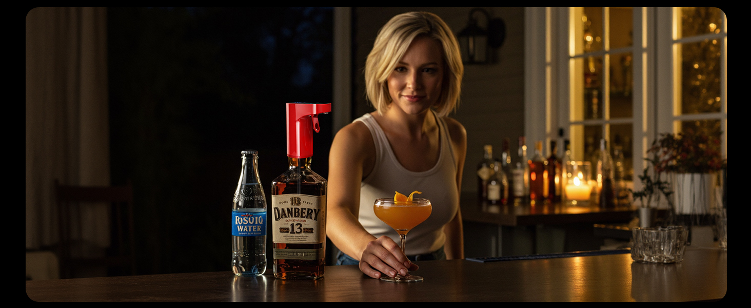 Електричний декантер для вина 5-в-1 з регулюванням дозування та цифровим виливом, автоматичний розливач вина, подарунок на День народження/День Святого Валентина (червоне)