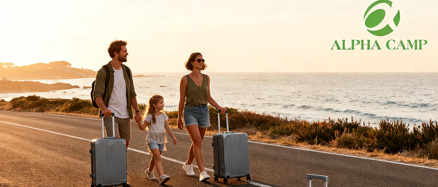 Чемодан ALPHA CAMP XL з алюмінієвим каркасом та полікарбонатною оболонкою, TSA-замок, 40x36x77 см, 93 л, темно-сірий, для подорожей