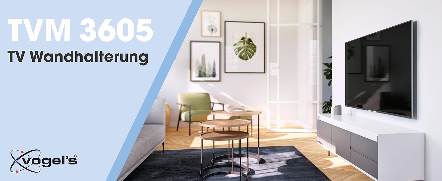 Кріплення для телевізора Vogel's Comfort TVM 3405 для екранів 32-77 дюймів, до 50 кг, VESA 400x400, настінна кріплення, відстань до стіни 2.2 см