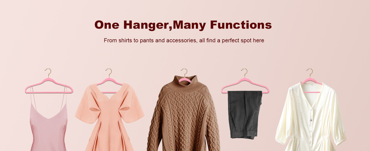 22 шт. велюрові вішалки для одягу Stormix - преміум-якість, для піджаків, сорочок, суконь (рожево-золотий)