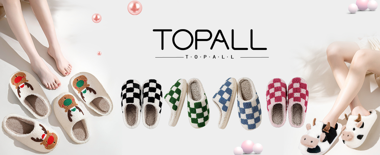 Тапочки додому TOPALL для жінок, теплі, м'які, зимові, пухнасті, антиковзні (3 Xmastree, 36/37 EU)