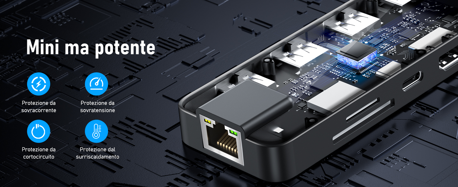 Lemorele USB-C Док-станція 10-в-1: Gigabit Ethernet, 4K HDMI, 4x USB 3.0/2.0, 100W PD, SD/TF, для MacBook/Dell/HP/Lenovo/Asus