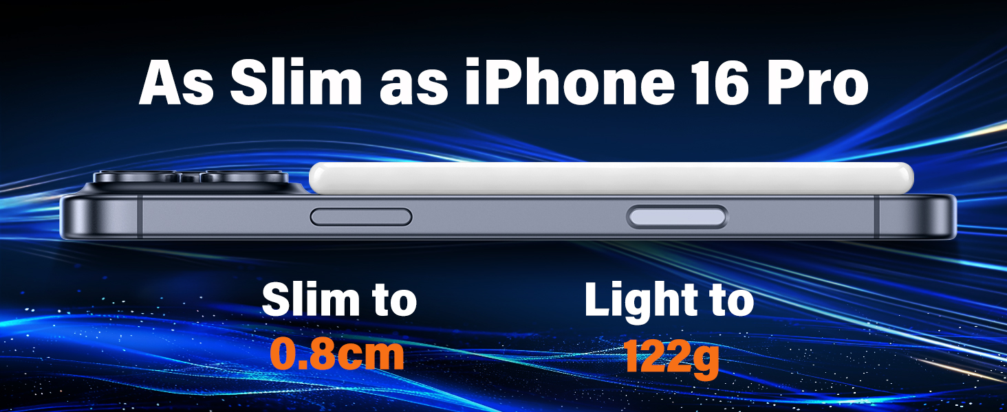 Power Bank MagSafe 5000mAh з PD 20W, QC 3.0, USB-C для iPhone 17/16/15/14/13 (Pro), білий