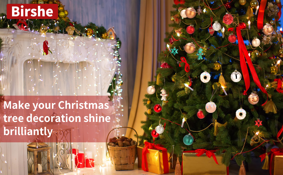 Набір прикрас для ялинки на Новий Рік: 42 штуки, кульки, червоний, зелений, золотий | Ялинкові прикраси