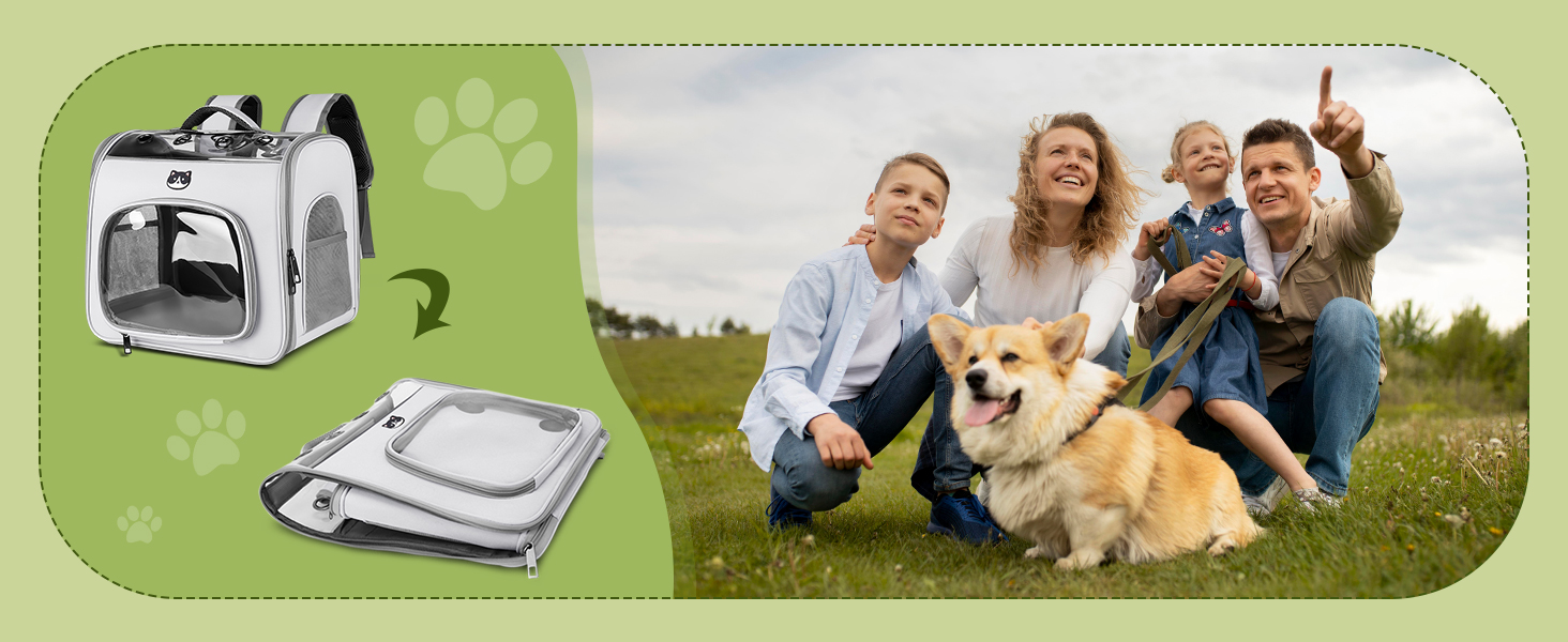 Рюкзак для котів та маленьких собак ALLSOPETS, дихаючий, з фронтальною відкривачкою та страхувальним ремінцем, для подорожей, прогулянок та хайкінгу (Квітково-рожевий)