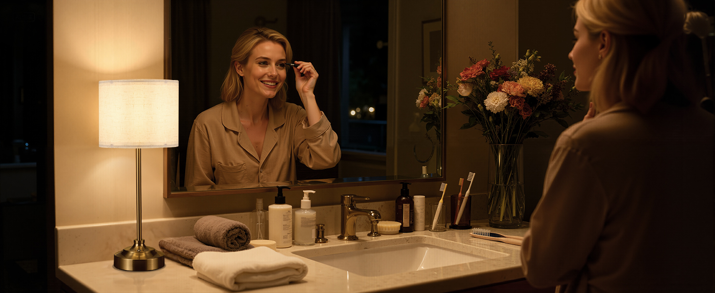 Настільна лампа Bojim 2 шт. Retro LED з USB зарядкою, сенсорне управління, регулювання яскравості, тканинний абажур, металевий корпус. Підходить для спальні, вітальні, нічного столика.