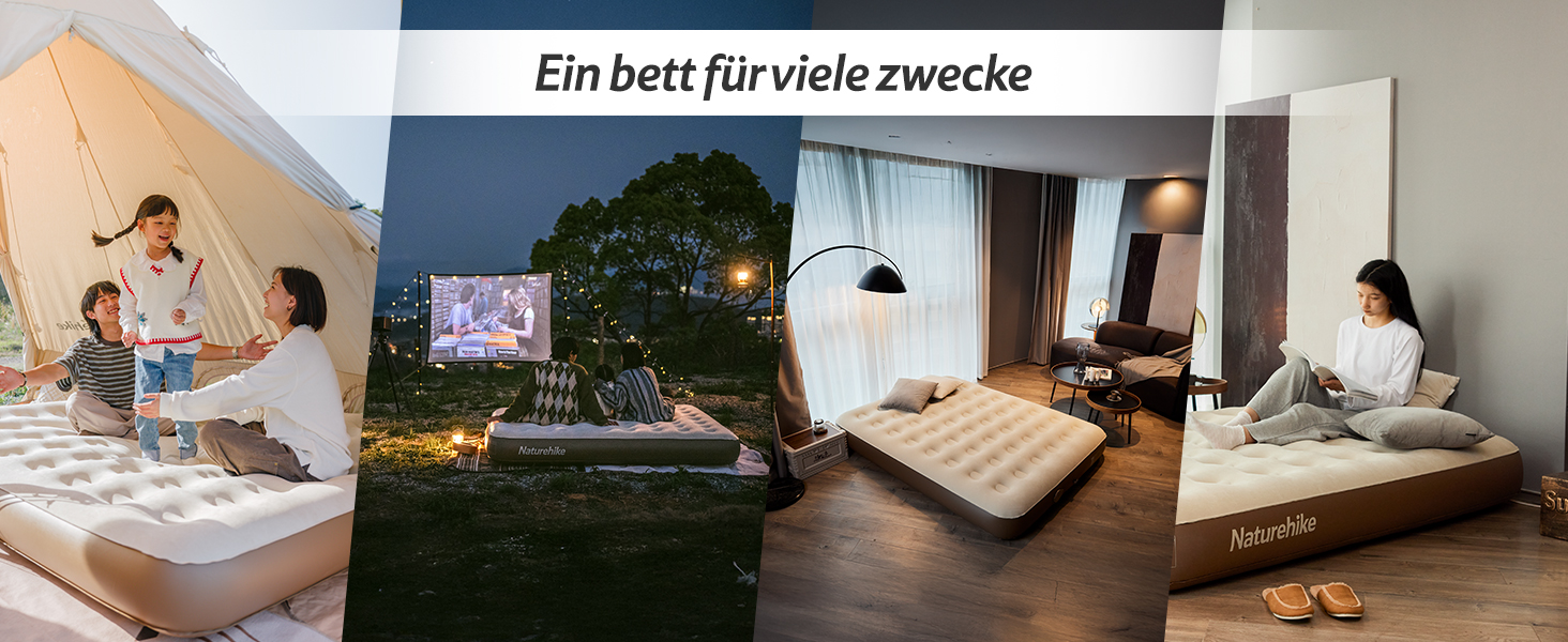 Надувний матрац Naturehike 2 персони з електричним насосом, 200x150x25 см, самонадувний, преміум-якість, для кемпінгу та дому