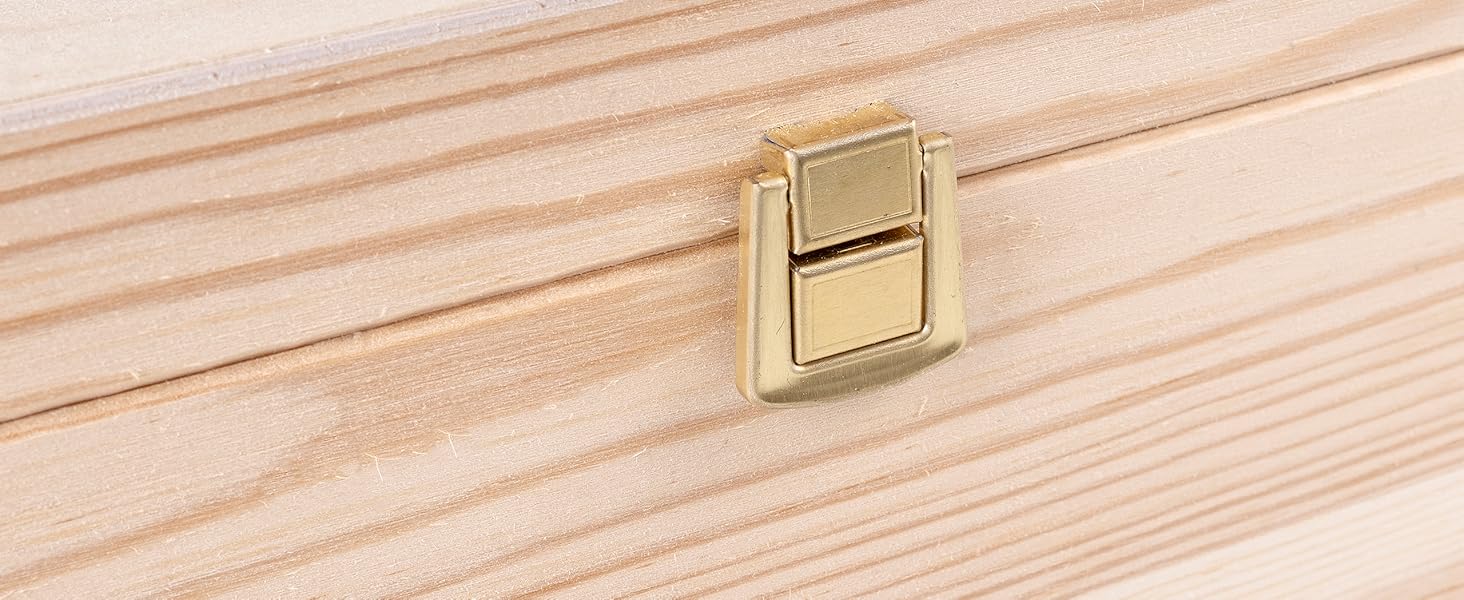 Велика дерев'яна коробка з кришкою та замком Creative Deco XXL 40x30x24 см, скриня для зберігання, органайзер для документів, іграшок, інструментів, натуральне необроблене дерево