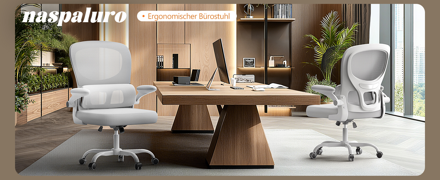 Офісний стіл Naspaulro: ергономічне крісло з регульованою підголівником, підлокітниками та підтримкою попереку. Динамічний поворотний стіл з дихаючою сіткою для дому та офісу (Сірий 2, без підголівника)