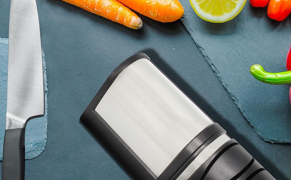 Точилка для ножів FISHTEC електрична двостороння для металевих та керамічних ножів з алмазними дисками 21 см (дерево)