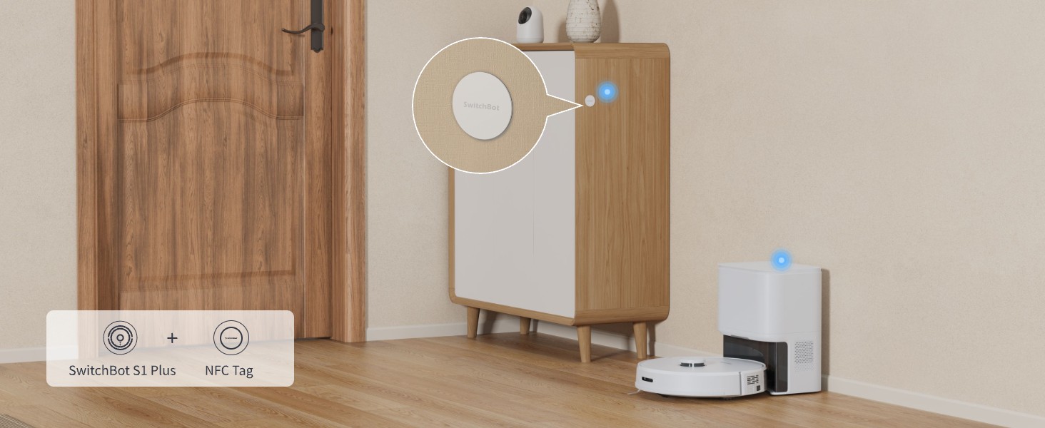 SwitchBot S1 Plus: Робот-пилосос з функцією миття підлоги - LiDAR навігація, 2700Pa, сумісний з Alexa, для твердих підлог