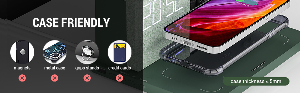 Бездротовий зарядний пристрій COLSUR 3 в 1: зарядка, нічник, будильник (зелений)