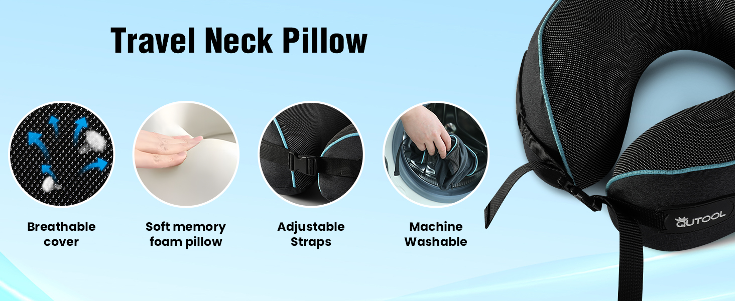 Подушка для шиї у літак Memory Foam з регульованими ремінцями, дихаючим чохлом, у вигляді «вушка» для літака, авто, поїзда. У комплекті сумка з гачком для зручного транспортування. Стандартна, для дорослих