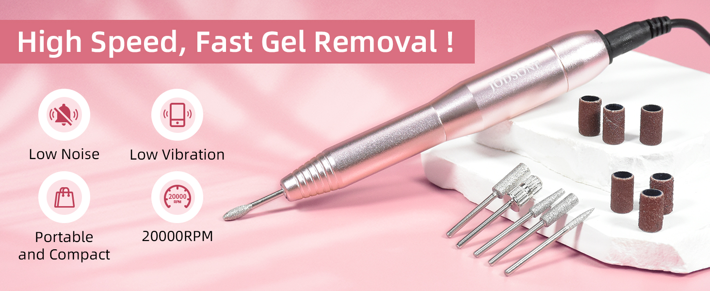 Електрична фрезер для нігтів JODSONE 6 в 1 – бездротова, 20000 об/хв, USB-зарядка, для гель-лаку, манікюрний набір з регулюванням швидкості
