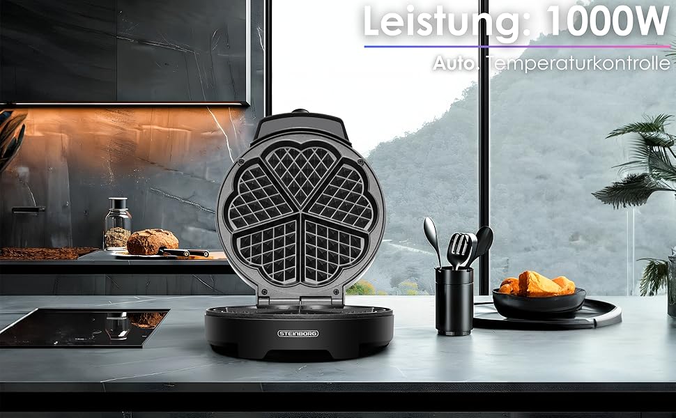 Електричний вафельниця-контактний гриль 1000 Вт | Вафельниця для сердечок | Paninigrill | Вафельниця-тостер | Антипригарне покриття | Cool-Touch |