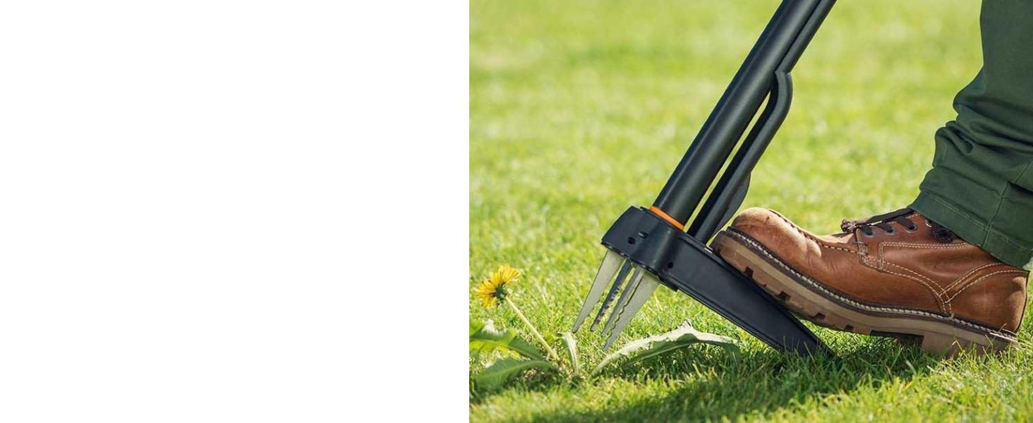 Телескопічний видаляч бур'янів Fiskars Smart-Fit 1-1,19 м, нержавіюча сталь, пластиковий руків'я, чорний/помаранчевий, 1020125