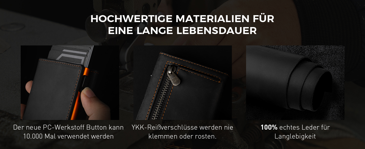 Чоловічий гаманець MagSnap Portmonee з відділом для монет, RFID захистом, для 10+ карток, чорно-помаранчевий