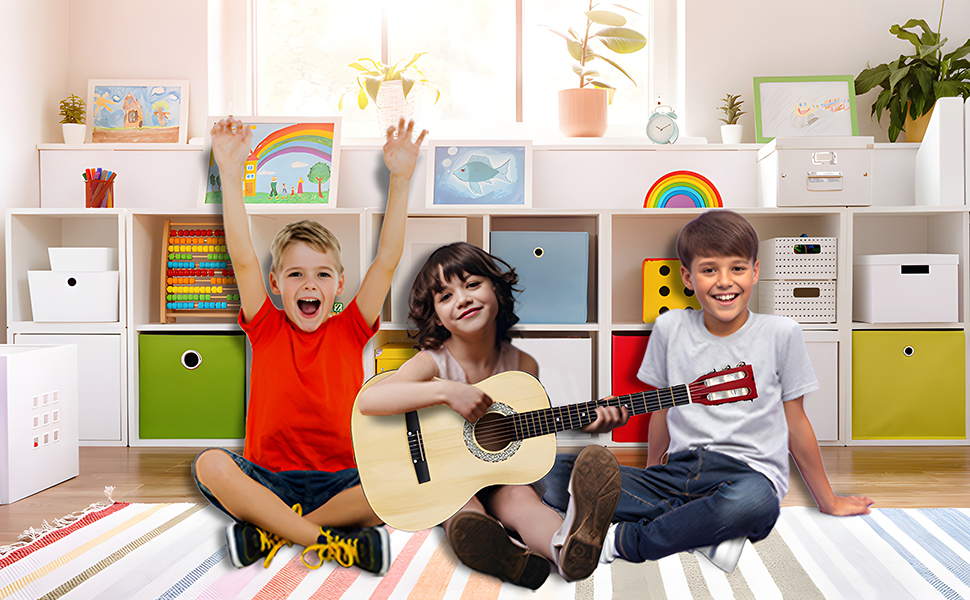 Акустична гітара Pyle для дітей та початківців, ½ розміру, комплект з чохлом, тюнером та медіатором, чорна