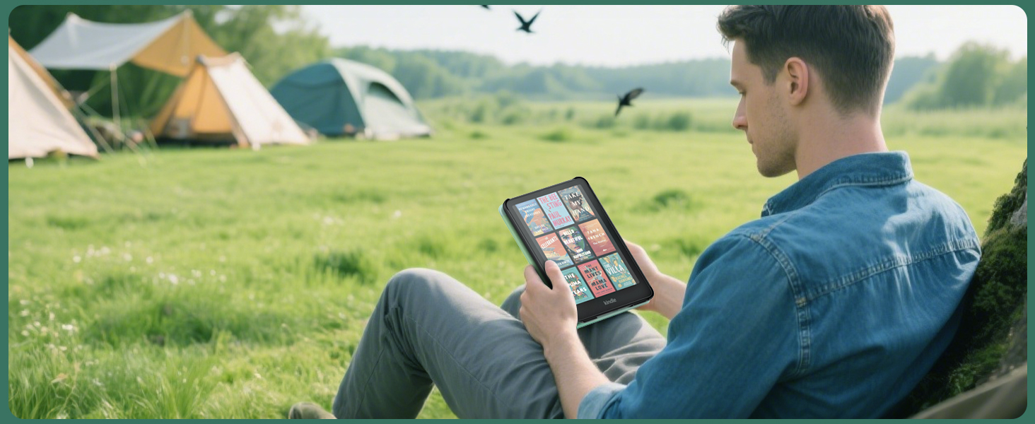 Чохол для Kindle Paperwhite 2024 (12-го покоління) та Kindle Colorsoft Signature Edition 2024, MoKo, Джинсовий зелений, Auto Wake/Sleep